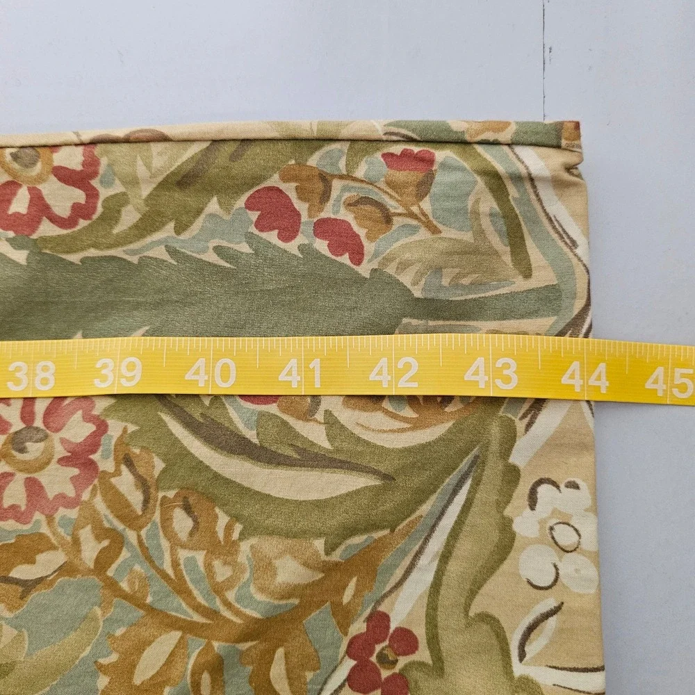 Pottery Barn Delphine Full/Queen Duvet Cover Cotton Pomegranate Floral Tan Green